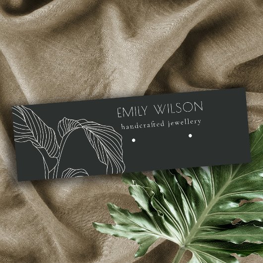 Schwarz-weißes Palmblätterbild Mini Visitenkarte