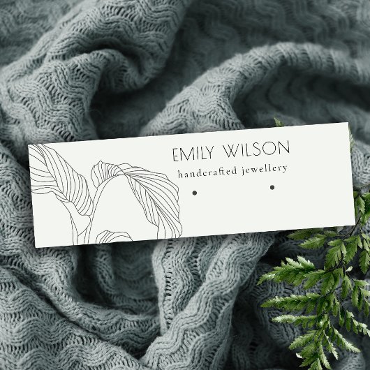 Schwarz-weißes Palmblätterbild Mini Visitenkarte