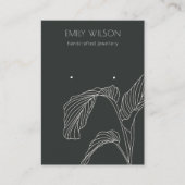 Schwarz-weißes Palmblätterbild Visitenkarte (Vorderseite)