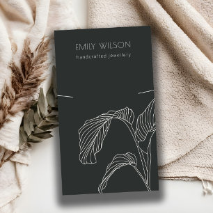 Schwarz-weißes Palmblätterbild Visitenkarte