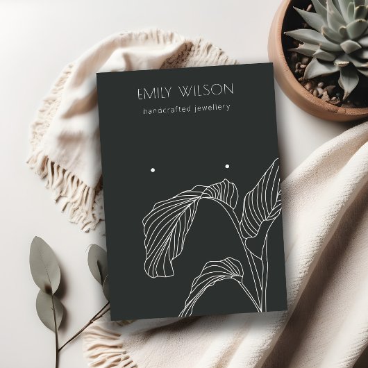 Schwarz-weißes Palmblätterbild Visitenkarte