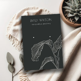 Schwarz-weißes Palmblätterbild Visitenkarte