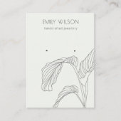Schwarz-weißes Palmblätterbild Visitenkarte (Vorderseite)