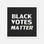 Schwarz-weißes Papier "Black Votes Matter" Serviette (Vorderseite)