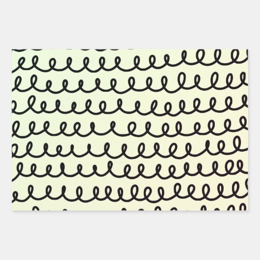 Schwarz-weißes Papierblatt Geschenkpapier Set (Vorderseite 3)