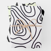 Schwarz-weißes Papierblatt Geschenkpapier Set (Beispiel)