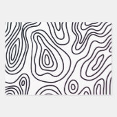 Schwarz-weißes Papierblatt Geschenkpapier Set (Vorderseite)