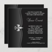 Schwarz-weißes Party der Black Krawatte Einladung (Vorne/Hinten)