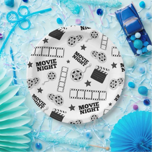 Schwarz-weißes Party Pappteller (Party)