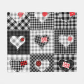 Schwarz-weißes Patchwork ist nahtlos. Fleecedecke (Vorderseite (Horizontal))