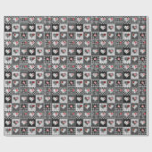 Schwarz-weißes Patchwork ist nahtlos. Geschenkpapier (Flach)