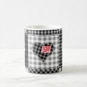 Schwarz-weißes Patchwork ist nahtlos. Kaffeetasse (Mittel)