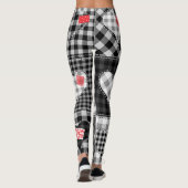 Schwarz-weißes Patchwork ist nahtlos. Leggings (Rückseite)
