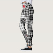 Schwarz-weißes Patchwork ist nahtlos. Leggings (Links)