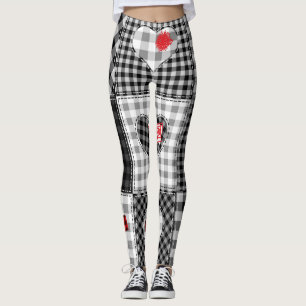 Schwarz-weißes Patchwork ist nahtlos. Leggings