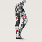 Schwarz-weißes Patchwork ist nahtlos. Leggings (Rechts)