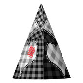 Schwarz-weißes Patchwork ist nahtlos. Partyhütchen (Rückseite)