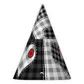 Schwarz-weißes Patchwork ist nahtlos. Partyhütchen (Links)