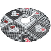Schwarz-weißes Patchwork ist nahtlos. Polyester Weihnachtsbaumdecke (Schrägansicht)