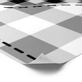Schwarz-weißes Patchwork ist nahtlos. Poster (Ecke)