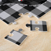 Schwarz-weißes Patchwork ist nahtlos. Puzzle (Seite)