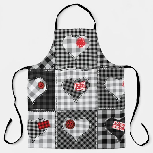 Schwarz-weißes Patchwork ist nahtlos. Schürze (Vorderseite)
