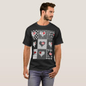 Schwarz-weißes Patchwork ist nahtlos. T-Shirt (Vorne ganz)