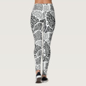 Schwarz-weißes Patchwork-Tiermuster Leggings (Rückseite)