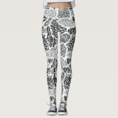 Schwarz-weißes Patchwork-Tiermuster Leggings (Vorderseite)