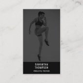 Schwarz-weißes Personal Trainer Fitness Kundenspez Visitenkarte (Vorderseite)