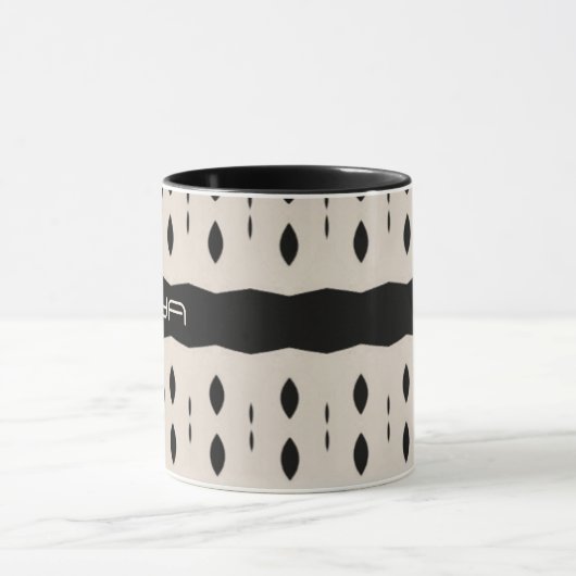 Schwarz-weißes Personalisiertes großes Diamantmust Tasse (Zentrum)