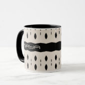 Schwarz-weißes Personalisiertes großes Diamantmust Tasse (Vorderseite Links)