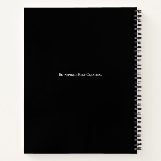 Schwarz-weißes Personalisiertes Modern Sketch Notizblock (Rückseite)