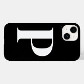 Schwarz-weißes Personalisiertes Monogramm-Design Case-Mate iPhone Hülle (Rückseite (Horizontal))