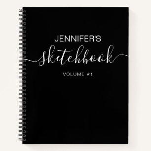 Schwarz-weißes Personalisiertes Sketch Notizblock