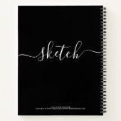 Schwarz-weißes Personalisiertes Sketch Notizblock (Rückseite)
