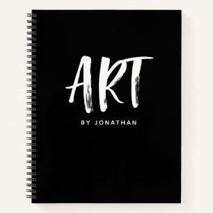 Schwarz-weißes Personalisiertes Sketch Notizblock
