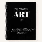 Schwarz-weißes Personalisiertes Sketch Notizblock (Vorderseite)