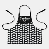 Schwarz-weißes Petalmuster-Muster nach Kundenwunsc Schürze (Vorderseite)