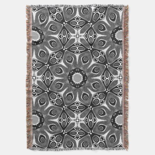 Schwarz-weißes Pfauenkreislaufblatt Decke (Vorderseite Vertikal)