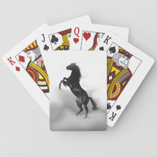 Schwarz-weißes Pferd Spielkarten