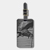 Schwarz-weißes Pferd - Tierfotografie Gepäckanhänger (Vorderseite vertikal)