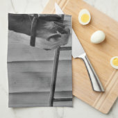 Schwarz-weißes Pferd - Tierfotografie Handtuch (Viertel Falte)