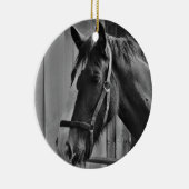 Schwarz-weißes Pferd - Tierfotografie Keramik Ornament (Rechts)