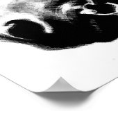 Schwarz-weißes Pferd Zeichnend Artwork-Poster Poster (Ecke)