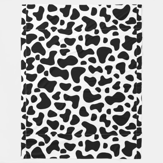 Schwarz-weißes Pflaster der Kuh Fleecedecke (Vorderseite)