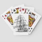 Schwarz-weißes Piratenschiff Spielkarten (Rückseite)