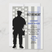 Schwarz-weißes Polizeirezept für Blaue Flagge Einladung (Vorderseite)