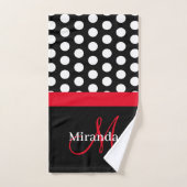 Schwarz-weißes Polka Dot Badetuch Set (Handtuch)