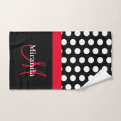 Schwarz-weißes Polka Dot Badetuch Set (Handtuch)